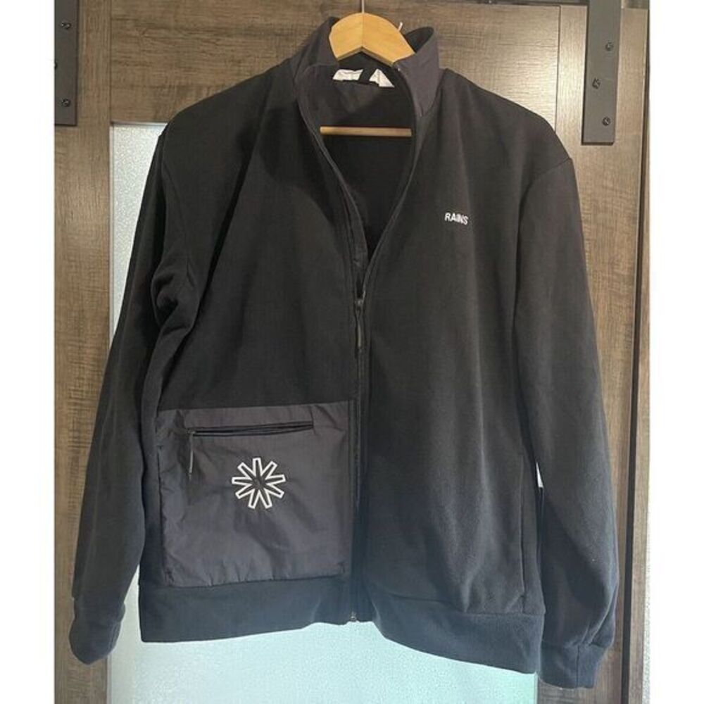 RAINS Fleece‎ Jacket Black Unisex Style 18640 Size Small NWT